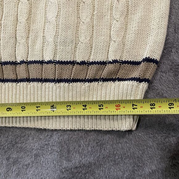 Moods By Krizia Sweater Women's Size Large Cable Knit Collared Lightweight Prep - Picture 7 of 8